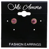 Mi Amore Stud-Earrings Purple/Silver-Tone