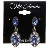 Mi Amore Antiqued Drop-Dangle-Earrings Blue/Silver-Tone