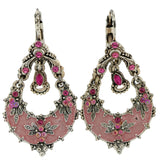 Mi Amore Dangle-Earrings Silver-Tone/Pink