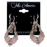 Mi Amore Dangle-Earrings Silver-Tone/Pink