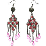 Mi Amore Dangle-Earrings Silver-Tone/Pink