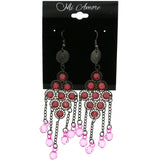 Mi Amore Dangle-Earrings Silver-Tone/Pink