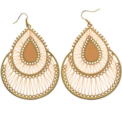 Mi Amore String Dangle-Earrings Gold-Tone/Peach