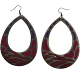 Mi Amore Animal Print Dangle-Earrings Silver-Tone/Purple