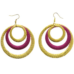 Mi Amore Layered Dangle-Earrings Gold-Tone/Pink