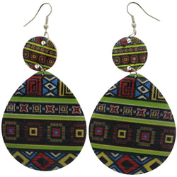 Mi Amore Tribal Print Dangle-Earrings Multicolor