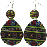 Mi Amore Tribal Print Dangle-Earrings Multicolor