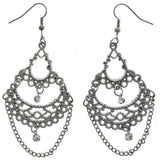 Mi Amore Chain Dangle-Earrings Silver-Tone