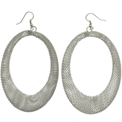 Mi Amore Mesh Dangle-Earrings Silver-Tone