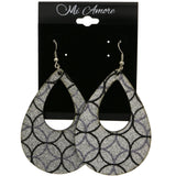 Mi Amore Circle Diamond Dangle-Earrings Silver-Tone/Black