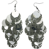 Mi Amore Flower Chandelier-Earrings Silver-Tone/Gray