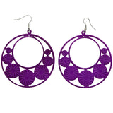Mi Amore Flower Dangle-Earrings Purple