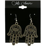 Mi Amore Hand of Fatima Dangle-Earrings Gold-Tone