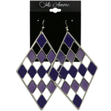 Mi Amore Diamond Dangle-Earrings Silver-Tone/Purple