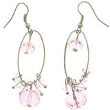 Mi Amore Dangle-Earrings Silver-Tone/Pink