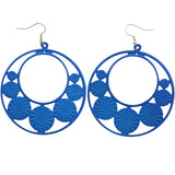 Mi Amore Flower Dangle-Earrings Blue