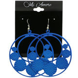 Mi Amore Flower Dangle-Earrings Blue