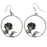 Mi Amore Rose Dangle-Earrings Silver-Tone