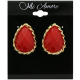 Mi Amore Teardrop Dangle-Earrings Red/Gold-Tone