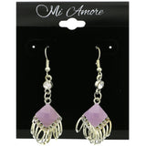 Mi Amore Ring Charms Dangle-Earrings Silver-Tone/Pink