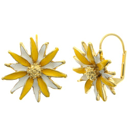 Mi Amore Flower Dangle-Earrings Gold-Tone/Yellow