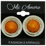 Mi Amore Stud-Earrings Silver-Tone/Orange