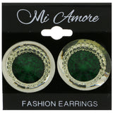Mi Amore Stud-Earrings Silver-Tone/Green