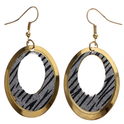 Mi Amore Glitter Zebra Stripe Dangle-Earrings Gold-Tone & Silver-Tone