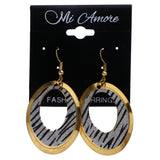 Mi Amore Glitter Zebra Stripe Dangle-Earrings Gold-Tone & Silver-Tone