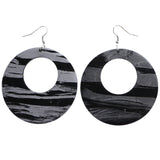 Mi Amore Paint Stripes Dangle-Earrings Silver-Tone & Black