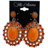 Mi Amore Drop-Dangle-Earrings Orange/Silver-Tone