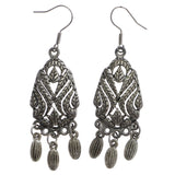 Mi Amore Antiqued Dangle-Earrings Silver-Tone