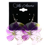 Mi Amore Flower Dangle-Earrings Purple/White