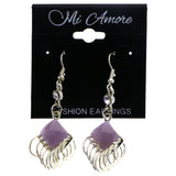 Mi Amore Dangle-Earrings Silver-Tone/Purple