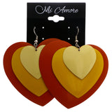 Mi Amore Layered Heart Dangle-Earrings Yellow & Orange