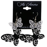 Mi Amore Butterfly Dangle-Earrings Black/White