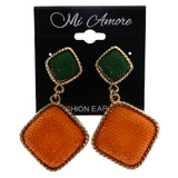 Mi Amore Drop-Dangle-Earrings Orange/Green