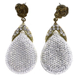 Mi Amore Antiqued Rose Dangle-Earrings Silver-Tone & Gold-Tone