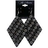 Mi Amore Dangle-Earrings Black/Silver-Tone