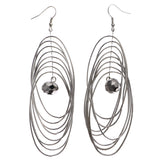 Mi Amore Faceted Dangle-Earrings Silver-Tone/Black