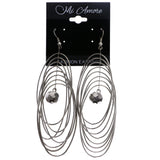 Mi Amore Faceted Dangle-Earrings Silver-Tone/Black