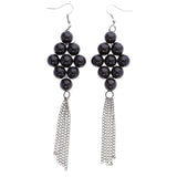 Mi Amore Dangle-Earrings Black/Silver-Tone