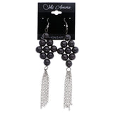 Mi Amore Dangle-Earrings Black/Silver-Tone