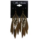 Mi Amore Antiqued Dangle-Earrings Gold-Tone