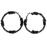 Mi Amore Hoop-Earrings Black/Silver-Tone