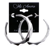 Mi Amore Faceted Dangle-Earrings Silver-Tone