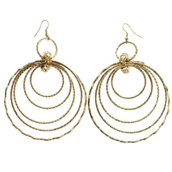 Mi Amore Textured Dangle-Earrings Gold-Tone