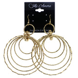 Mi Amore Textured Dangle-Earrings Gold-Tone