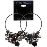 Mi Amore Dangle-Earrings Silver-Tone/Black