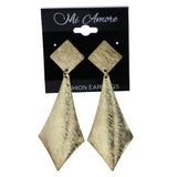 Mi Amore Textured Drop-Dangle-Earrings Gold-Tone